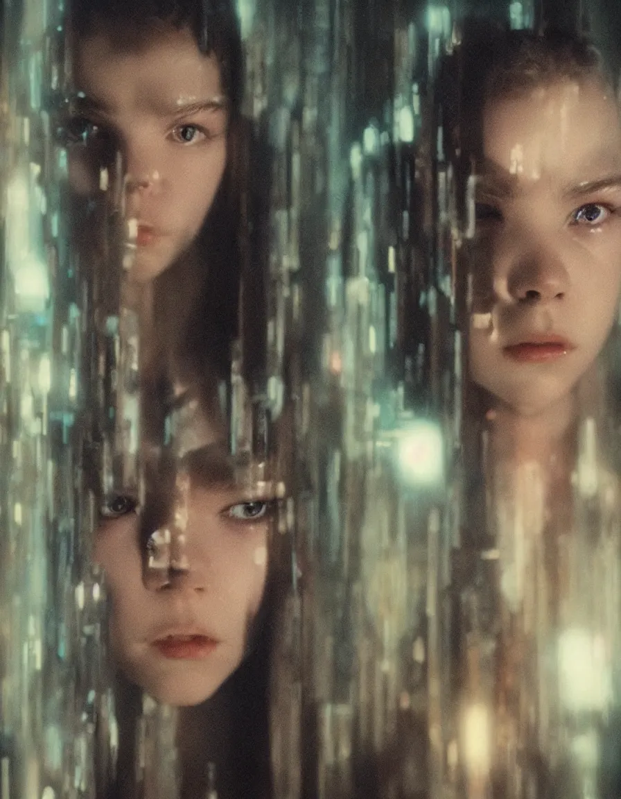 Prompt: anya taylor joy as a hologram from bladerunner, photography, highly detailed