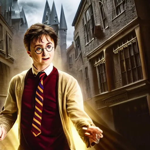 Prompt: stunning awe inspiring michael jay fox as harry potter movie still 8 k hdr atmospheric lighting