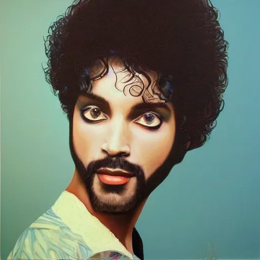 Image similar to a highly detailed painting. 1987-era Prince jealous of Wendy and Susannah Melvoin. Photorealistic. Trending on Artstation.