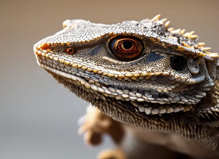 Image similar to dslr portrait still of a bearded dragon driving a little toy car, 8 k 8 5 mm f 1. 4