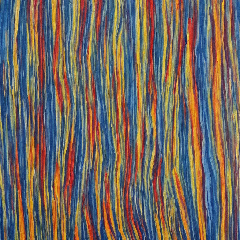 Image similar to oil painting, stripes on canvas