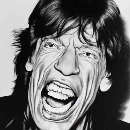 Image similar to mick jagger melting face