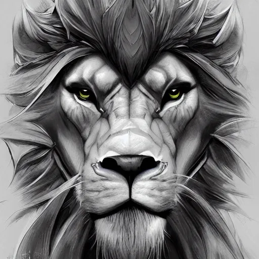 Image similar to aesthetic portrait commission of a albino muscular and attractive anthro lion as a character wearing freemason outfit, hyperdetailed. Character design by charlie bowater, ross tran, artgerm, and makoto shinkai, detailed, inked, western comic book movie poster concept art, award winning painting