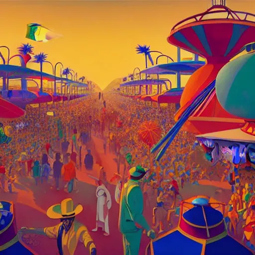 Prompt: carnival in rio de janiero by paolo eleuteri serpieri and tomer hanuka and chesley bonestell and daniel merriam and tomokazu matsuyama, unreal engine, high resolution render, featured on artstation, octane, 8 k, highly intricate details, vivid colors, vector illustration