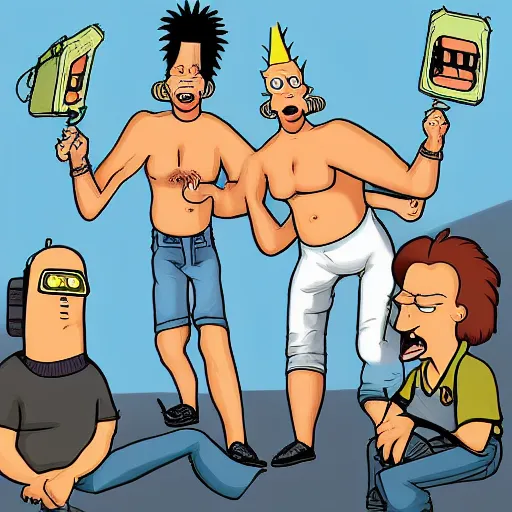 Prompt: Beavis and Butthead as Twitch Steamers