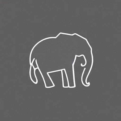Prompt: minimal geometric elephant logo by karl gerstner, monochrome, symmetrical