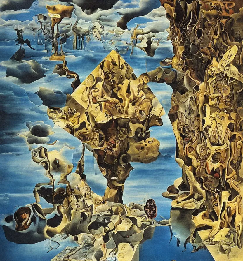 Image similar to the world between death and life, surrealistic extremely detailed painting, by damien gilley and salvador dali