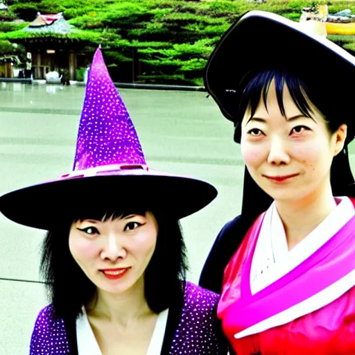 Prompt: witches on a vacation to Toyoko japan