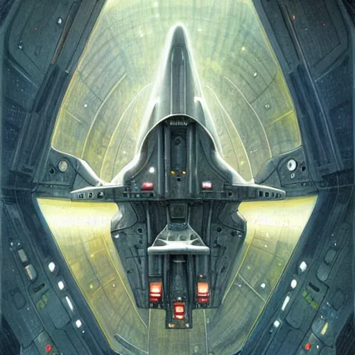 Image similar to symmetry, starship enterprise, by jean - baptiste monge