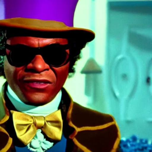 Image similar to Samual Jackson as Willy Wonka, 4k, cinematic