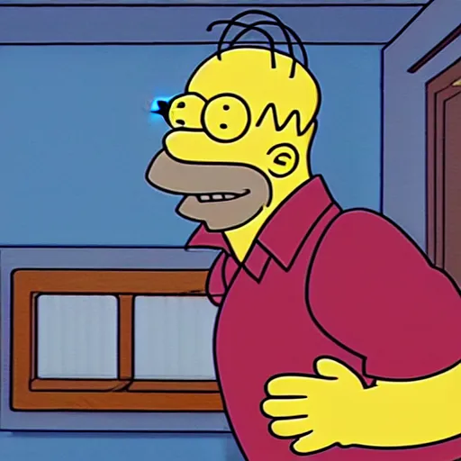 Image similar to Homer Simpson in Twin Peaks