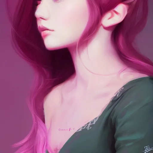 Image similar to teen girl, pink hair, gorgeous, amazing, elegant, intricate, highly detailed, digital painting, artstation, concept art, sharp focus, illustration, art by Ross tran