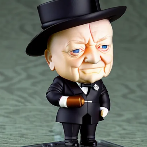 Image similar to nendoroid winston churchill, detailed, custom