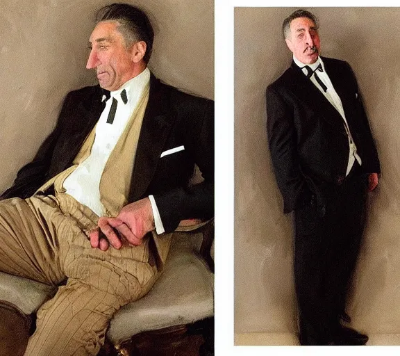 Prompt: a hyper-detailed oil painting of Robert DeNiro by John Singer Sargent; anatomically correct