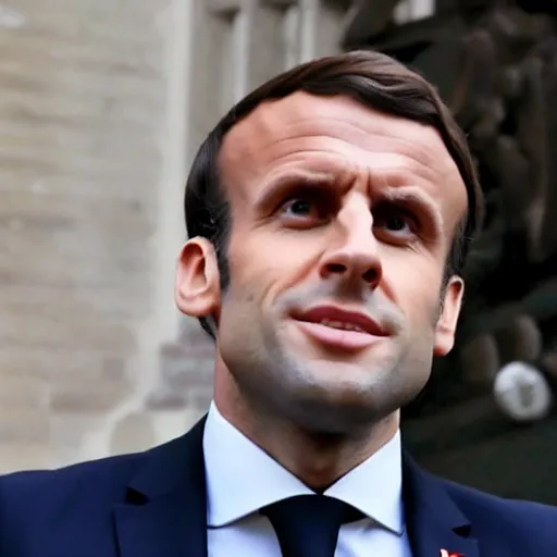 Image similar to Emmanuel Macron dodging bullets in Matrix 5