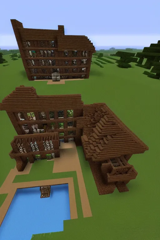 Image similar to minecraft mansion
