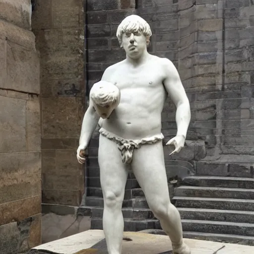 Prompt: Boris Johnson as michaelangelos David statue