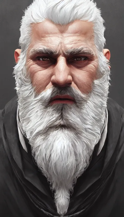 Prompt: mayor, sweaty, white hair and beard, insane, intricate, highly detailed, digital painting, artstation, concept art, smooth, sharp focus, illustration, Unreal Engine 5, 8K, art by artgerm and greg rutkowski and alphonse mucha