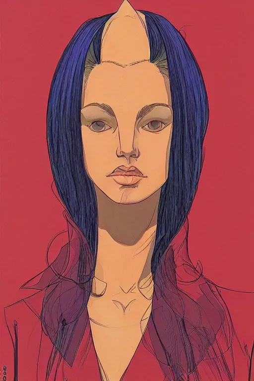 Prompt: portrait fashion model artwork by jean giraud