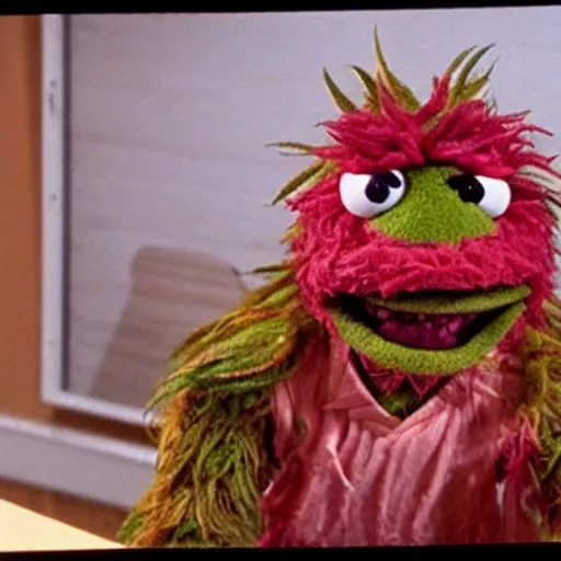 Prompt: “ a still of weed monster muppet from a violent muppet show from 1 9 8 0 ”