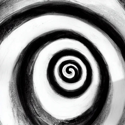 Prompt: black and white illustration spiral galaxy