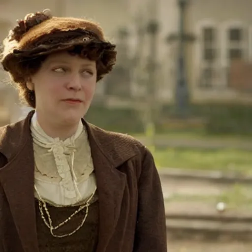 Image similar to scene from a 2 0 1 0 film set in 1 9 1 0 showing a woman