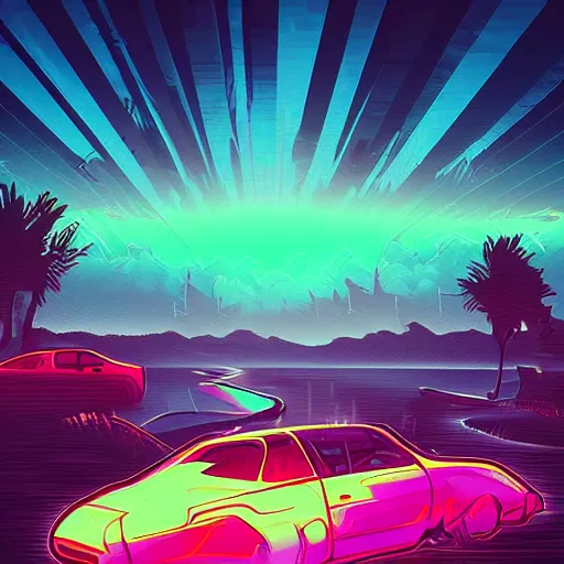 Prompt: ♈, epic retrowave art, trending on art station