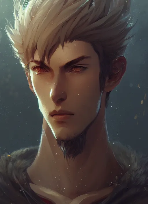 Prompt: a portrait of a male daemon, intricate, tone mapped, ambient lighting, highly detailed, digital painting, artstation, concept art, 4 k, stunning beautiful, sharp focus, by makoto shinkai and akihiko yoshida and hidari and wlop