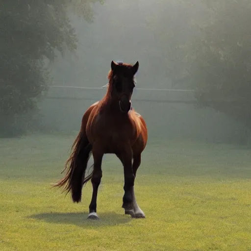 Prompt: photo of a horse with a giant rear-end