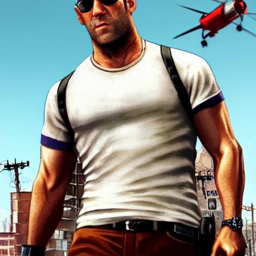 Prompt: jason statham in gta v loading screen