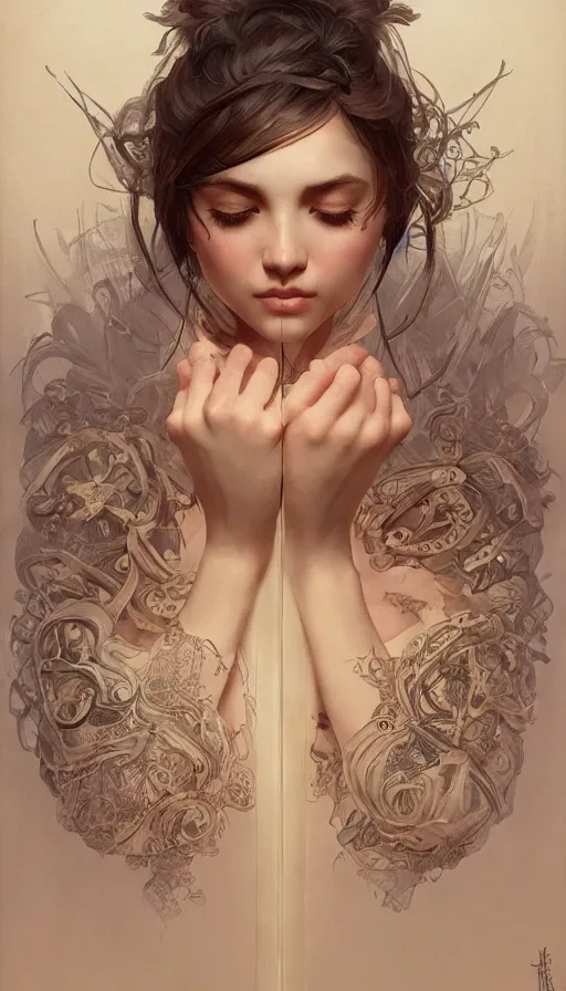 Image similar to pillow book, writing on skin, insane, intricate, highly detailed, digital painting, artstation, concept art, smooth, sharp focus, illustration, Unreal Engine 5, 8K, art by artgerm and greg rutkowski and alphonse mucha