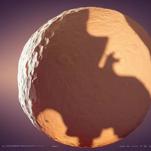 Image similar to the moon made of cheese, an ambient occlusion render by james paick, featured on polycount, space art, made of cheese, behance hd, uhd image