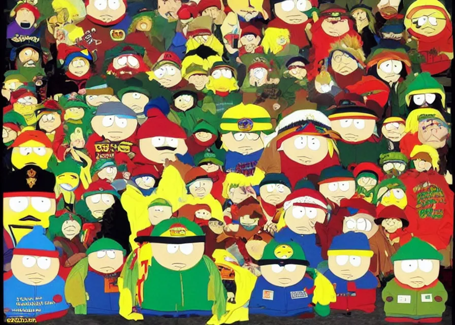 Prompt: cartman from south park is a rasta man collage