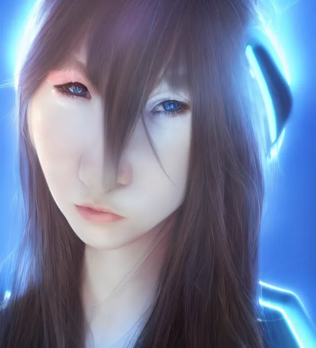 Prompt: photo rendering of a beautiful girl with machine epic photorealistic portrait in go nagai ishikawa ken disney pixar tron style depth of field lens in flare leica zeiss detailed trending award winning on flickr artstation
