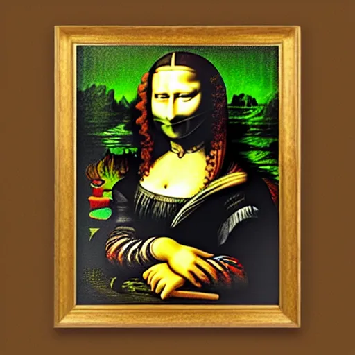 Image similar to monalisa in the style of JACEK YERKA