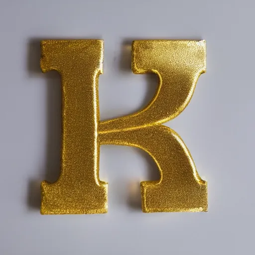 Image similar to letter h made with gold foil