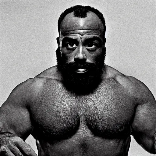 Image similar to a photograph of joe rogan as mr. t