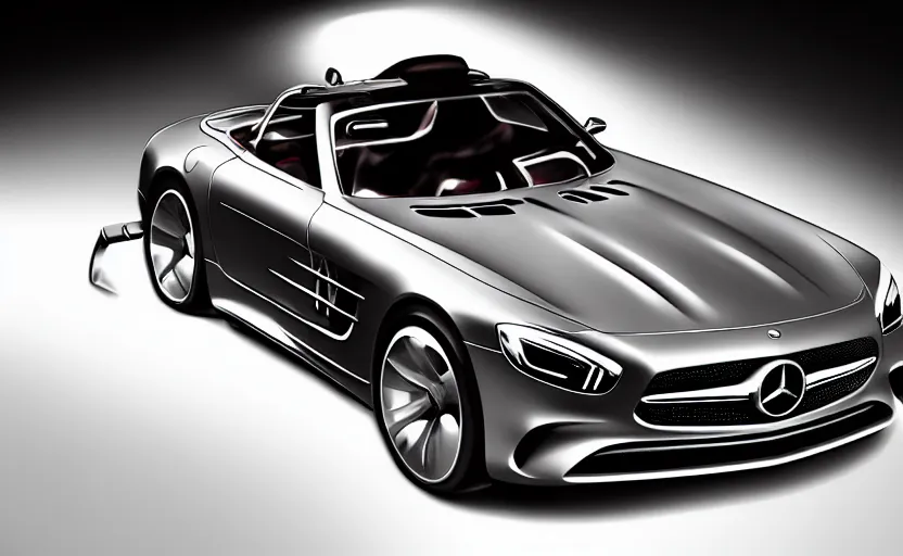 Prompt: “A 2025 Mercedes Benz 300 SL Concept, studio lighting”