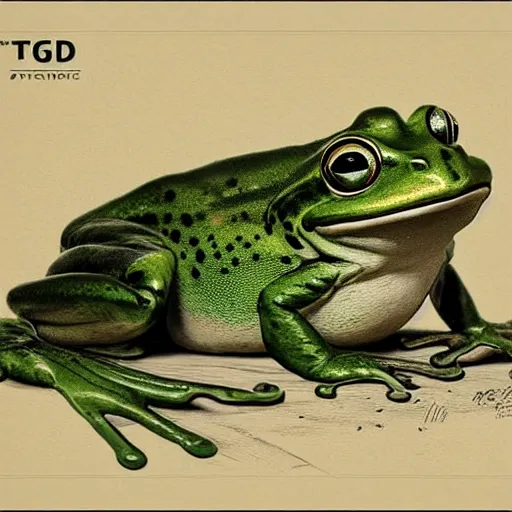 Image similar to full page antique lithograph anathomy of intelligent humanoid frog-like creature godotr, White background, art print, clean brush stroke, realistic highly detailed, 8k post-processing highly detailed, rendered by octane engine, esty