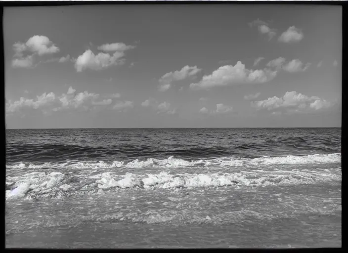 Image similar to a detailed photograph of a day at the beach by sally mann, photoreal, 4 k