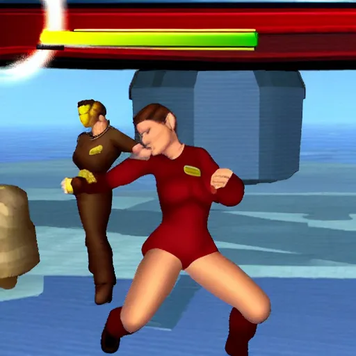 Image similar to Captain Janeway as a fighter in Super Smash Bros Melee, gameplay screenshot