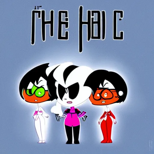 Image similar to the band ghost in the style of the powerpuff girls