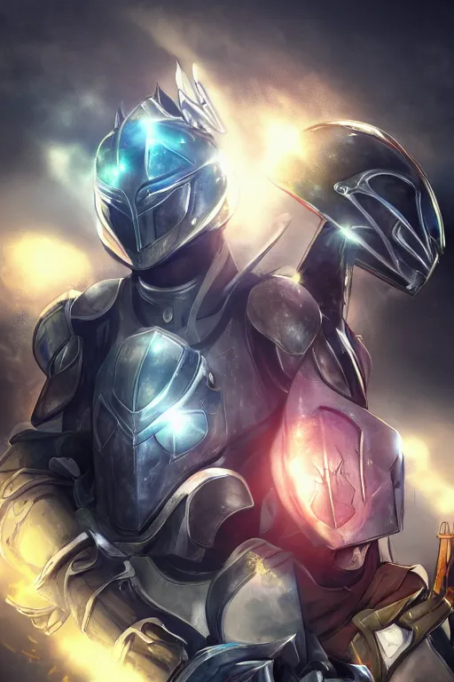 Image similar to helmet armor guardian destiny in witch queen illumination ray tracing hdr fanart arstation by sung choi robot ninja mask and eric pfeiffer and gabriel garza and casper konefal