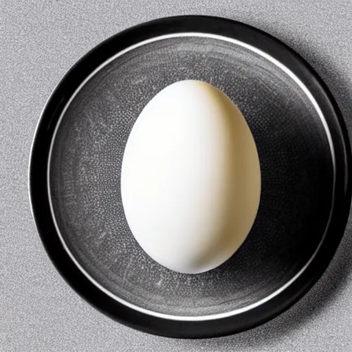 Prompt: a x - ray photograph of an egg, sitting on top a table, there is a table cloth with an ornate pattern. minimalistic,