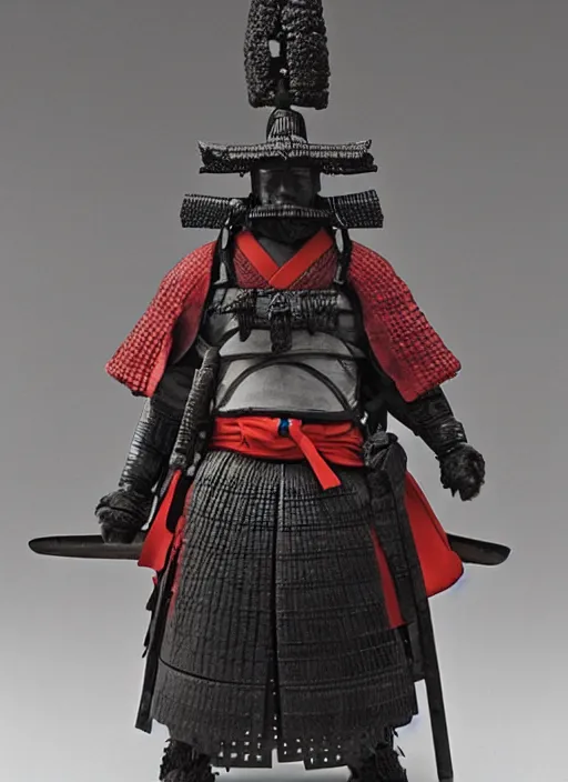 Image similar to a samurai, sponge sculpture