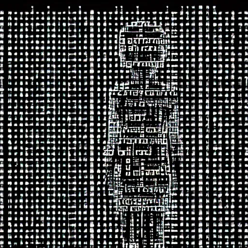 Prompt: anime girl in ascii art style, terminal text, contrasting colors, black background