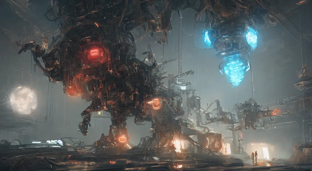 Image similar to concept art from love death robots, futuristic, ultra realistic, concept art, intricate details, highly detailed, photorealistic, glowing aura, raytracing, global illumination, octane render, 8 k