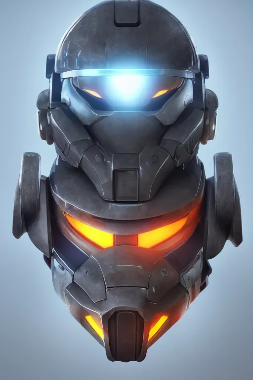 Image similar to robot ninja mask helmet halo master chief radiating a glowing aura global illumination ray tracing hdr fanart arstation by ian pesty and katarzyna da „ bek - chmiel