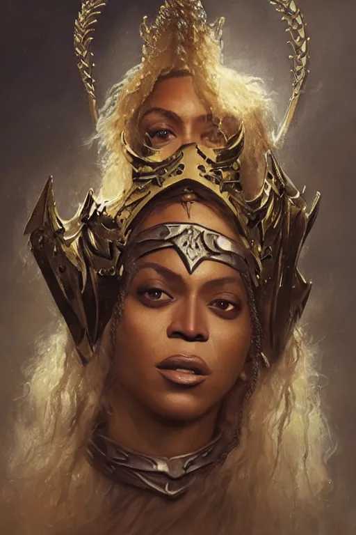 Image similar to beyonce, legendary warrior, heroic, lord of the rings, tattoos, decorative ornaments, battle armor, by carl spitzweg, ismail inceoglu, vdragan bibin, hans thoma, greg rutkowski, alexandros pyromallis, perfect face, fine details, realistic shading photorealism