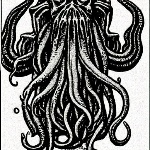 Prompt: photograph of cthulhu at the hair saloon